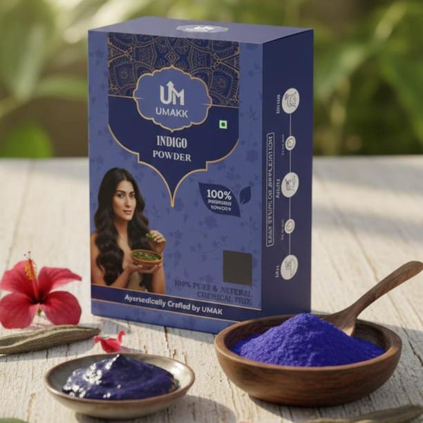 UMAKK Indigo Powder – 100% Natural Hair Colour (100g)